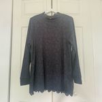 Soft Surroundings  Gray Lace Mockneck Long Sleeve Blouse Top Size XL Photo 1