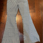 Women Jeans Wide Leg Pants Mile High Pin Stripe Bell Bottoms Size Small Blue Photo 0