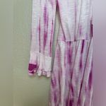 Free People Sun Up Pink Ombré Tie Dye Embroidered Embellished Mini Dress M Photo 3