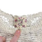 Hippie Rose  white knit sweater long sleeve size M lace back Photo 1