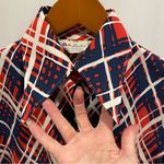 The Limited Vintage 70’s Ms.  pointed collar plaid blouse groovy costume ugly champ 🏆 Photo 5