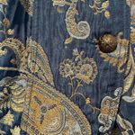 Erin London Vintage  Blazer Womens M Blue Paisley Lined Quilted Tapestry Jacket Photo 3