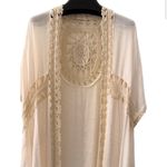 Altar'd State Altar’d State Cream Crochet Trim Midi Boho Festival Kimono Kaftan XS Coverup Photo 6