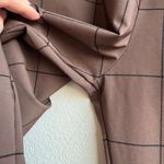 ALBION FIT Albion Audrey Mid Rise Wide Leg Pants Brown Windowpane Women's Size Medium Photo 3