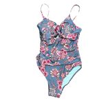 Cupshe Twist Cut Out Floral Tummy Control One Piece Swimsuit Eucalyptus S Beach Photo 1