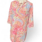 Ralph Lauren Lauren  Paisley Print Tunic Top Multicolor Boho Resort Size L Photo 0