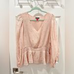 Vince Camuto  Foil Dot Smock waist top in Summer‎ Rose size Medium NWT Photo 2