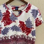 High Sierra White Red Paisley Floral Top Photo 3