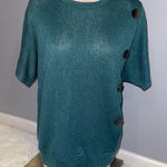 Lavish  green short sleeve sweater top blouse shirt button detail size XL Photo 0