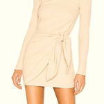 superdown Revolve  Nude Dana Ribbed Long Sleeve‎ Wrap Mini Dress Photo 0