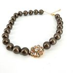 Lia Sophia  faux metallic Pearl &‎ floral rhinestone pendant necklace Photo 0