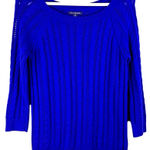 American Eagle American Eagle Womans Sweater Sz M Pull Over Royal Blue Open Textured Knit Photo 0