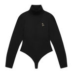 Like New! OVO Black Turtleneck Bodysuit with Gold logo Photo 0