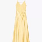 ZARA  maxi dress flowy butter yellow satin effect wedding evening party Photo 3