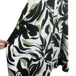 Fred David NWT  White Black Green Floral Leaf Adjustable Belted Dress Size Medium Photo 4