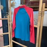 Bette & Court 1/4 Zip Long Sleeve Swing Sunshirt in Blue & Coral Photo 6
