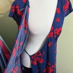 Gap  wrap Navy and Red Floral midi Dress, size large Photo 6