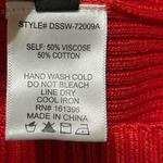 Follow The Sun  Ribbed Puff Sleeve One Shoulder Red Size S Small Photo 5