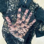 Fleur Du Mal black lace high neck blouse pleated front and cuffed sleeve Photo 10