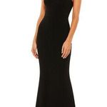 Mac Duggal  Black High Neck Gown Maxi Criss Cross Back Size 2 Photo 0