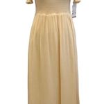 Urban Outfitters Amelia Off The Shoulder Neutral Smocked Midi Maxi Dress Photo 9