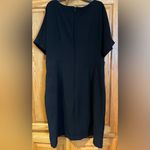 Bobeau  Women’s Black Stretch Crepe Pleated Bodice Faux Wrap Dress Size XL‎ Photo 9