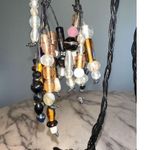 NEW Handmade GENUINE ITALIAN LEATHER Belt Sash Black Gold Silver Beaded OSFA Photo 6