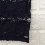 Garage navy lace short sleeve cropped pocket tee women’s size L Photo 2