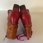 Vintage Laura Vita Bohemian Patchwork Leather Ankle Boots Women’s 8.5 Chunky Red Photo 8