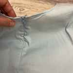 Dylan Gray Powder Blue Short Sleeve Zip Back Tie Front Blouse Size Medium Photo 6