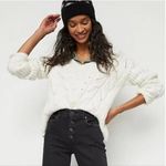 Anthropologie White Ramona Cable Pointelle Knit Chunky Alpaca Sweater | XL Photo 38