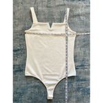 TCEC White Ribbed Knit Square Neck V Notch Bodysuit XL Photo 4