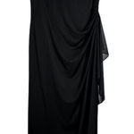 Alex Evenings Dress Womens 12 Black Silver Floral Gown Formal Party Wedding Photo 0