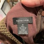 Y2K brown floral eyelet olive crochet trim babydoll midi sleeveless dress Size L Photo 3