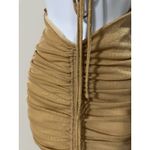 Oh Polly  Feel The Passion Gold Cross Strap Ruched Bodycon Mini Dress EUC Size 0 Photo 8