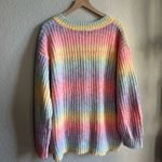 Beginning Boutique 💖Boutique Rainbow Colorful Knit V-Neck Sweater Photo 4