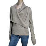 NFP Studio Women’s 4 L Taupe Gray Merino Wool Knit Convertible Sweater Cardigan Size L Photo 2