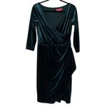 Betsey Johnson Green Velvet Retro Pinup Wiggle Dress Size 8 Photo 2