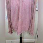 Entro NTM: Metallic Ruffle Sheer Blush Pink & Gold Blouse Size Large Photo 12