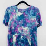 LOGO By Lori Goldstein LOGO Lori Goldstein Dress Womens Small Blue Purple Tie Dye Cotton Modal Pockets Photo 4