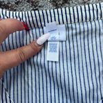 Piper & Blue Vintage Ruffle Cap Sleeve Pinstripe Top Navy & White XL Photo 3