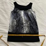 Y2K vintage Black grey leopard print shimmer tank top Size medium Photo 5