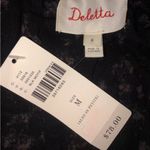 Deletta Black motif Floral Off-Shoulder top  Anthropologie sz medium‎ Photo 6