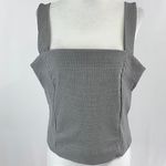 Cupcakes and Cashmere New  Plaid Tank Top Black White Photo 1