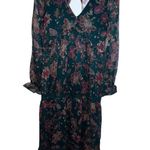 Band of Gypsies Band Of The Free Run The World Pine Berry Paisley Empire Waist Midi Dress Small Photo 0