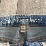 Calvin Klein Size 27 Distressed Y2K 90s Denim Skirt Photo 6