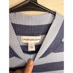 Calvin Klein Jeans  Blue Striped Sleeveless Ribbed Knit Bodycon Mini Dress Photo 2