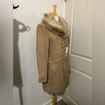 ZARA $250 Manteco Italian Trench Wool Jacket Coat Faux Fur Fall Beige Mob Wife Photo 5
