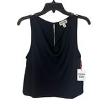 Open Edit  Women's Size Small Black Cowl Neck Crepe Tank NWT Elegant Draped Top Photo 1