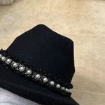 Adrienne Vittadini  Black Hat with Pearl Accents Photo 6